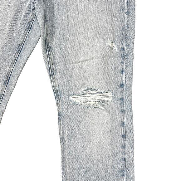 Dynamite Denim Chiara Mid-Rise Straight Jeans Sz 2 Light Wash Distressed Grunge - Picture 6 of 12